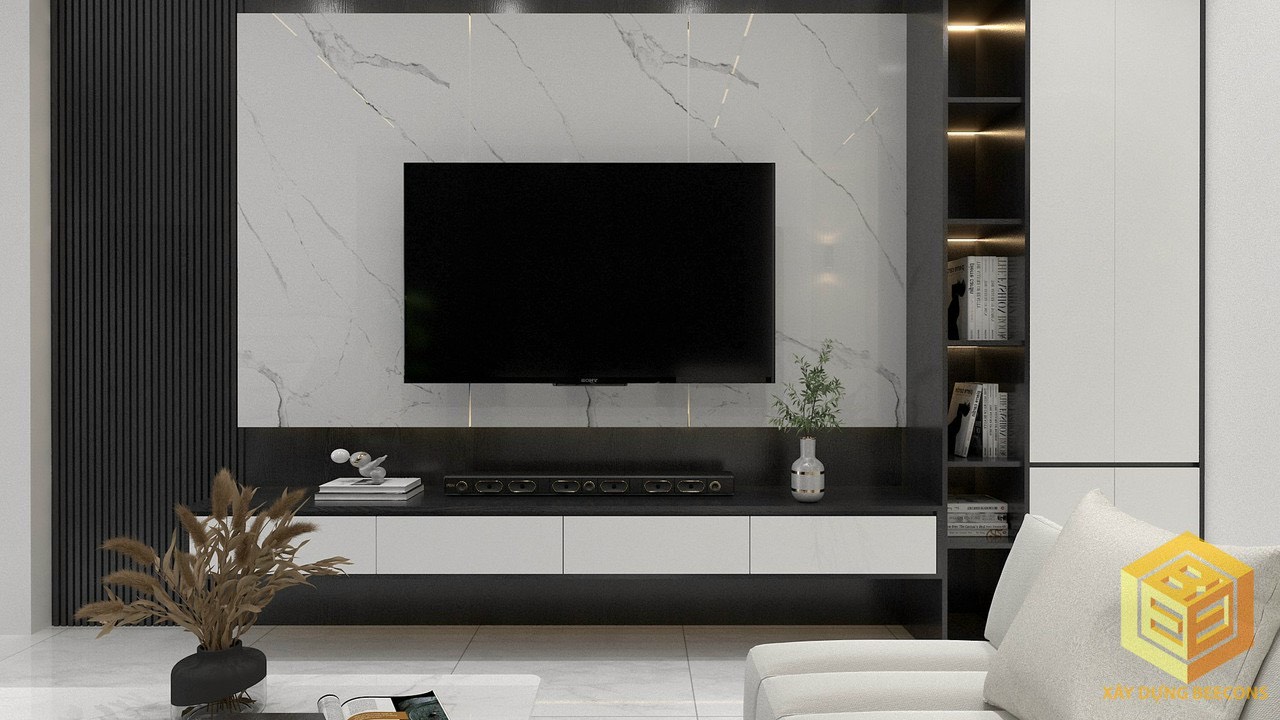 Kệ tủ tivi treo tường thiết kế đơn giản hiện đại