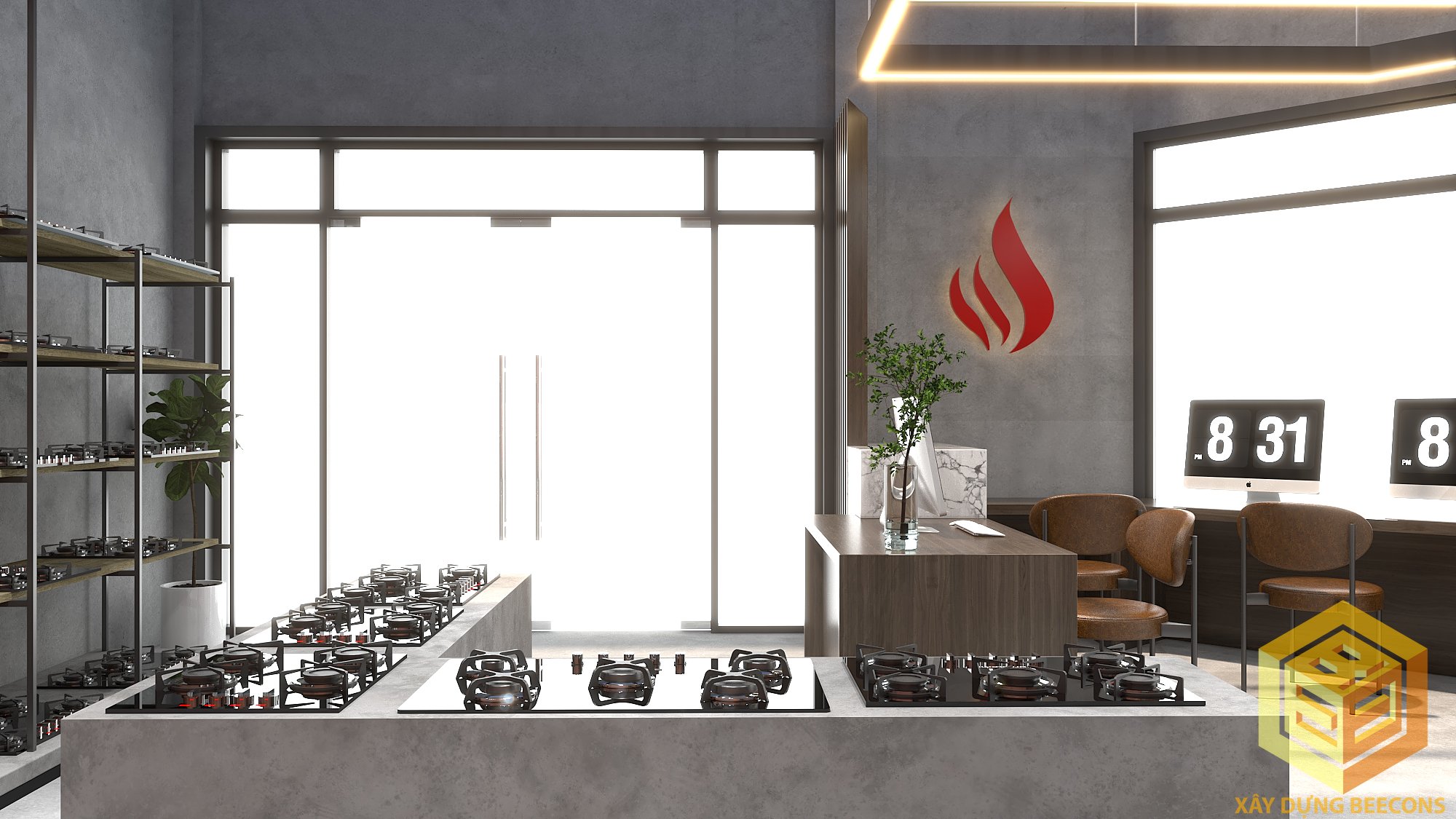 Thiết kế cửa hàng gas và bếp gas chuyên nghiệp