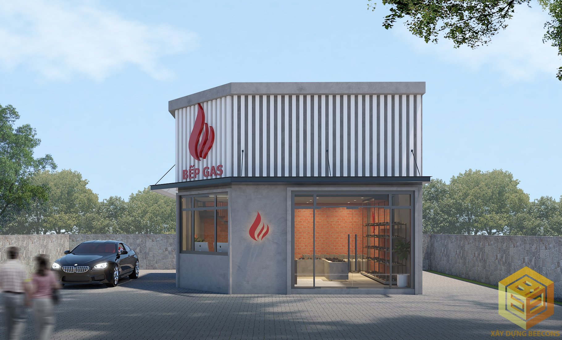 Thiết kế cửa hàng gas, bếp điện
