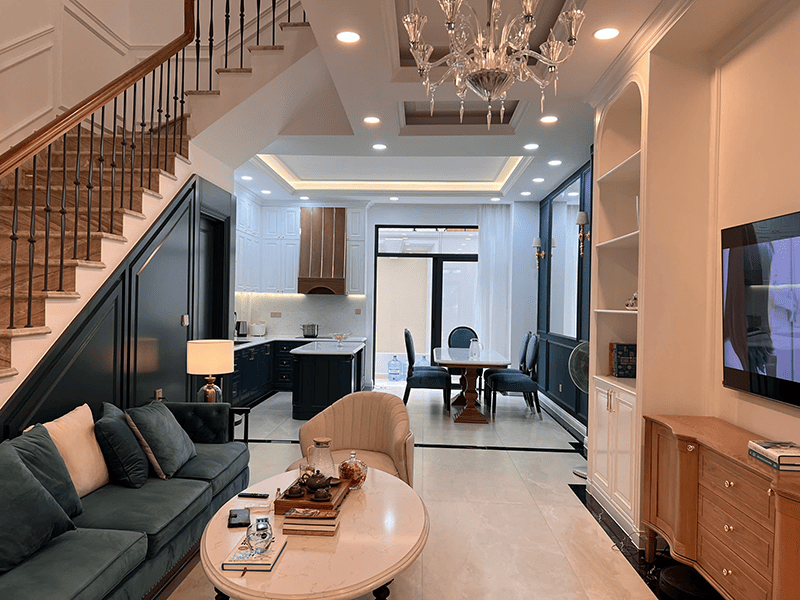 Thi Công Nội Thất Nhà Phố Tân Cổ Điển - Khang Điền